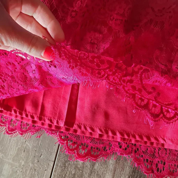 XXI Forever 21 Juniors Size Medium Fuscia Pink Lace Dress - Picture 11 of 12